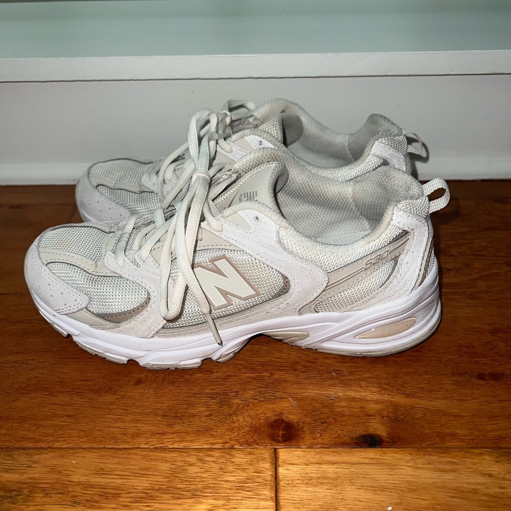 New Balance Women's White Light Gray Sneakers